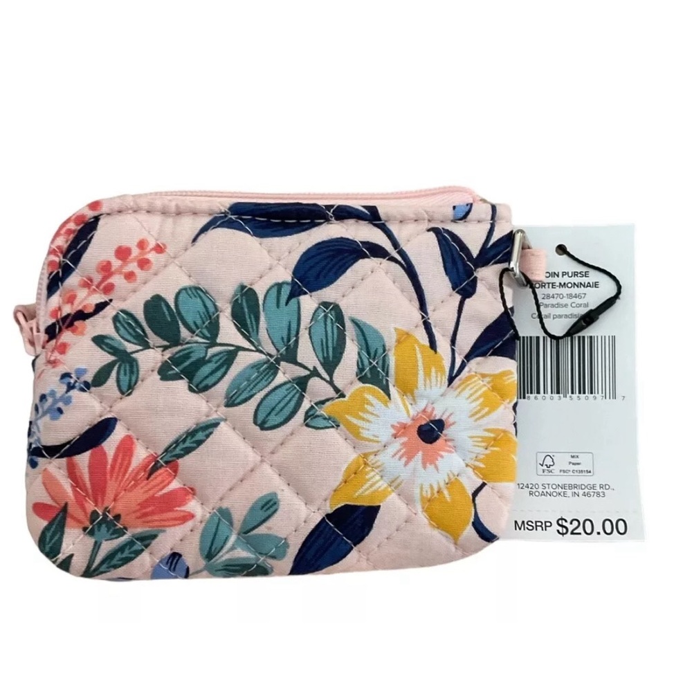 Vera Bradley Paradise Coral coin purse NEW